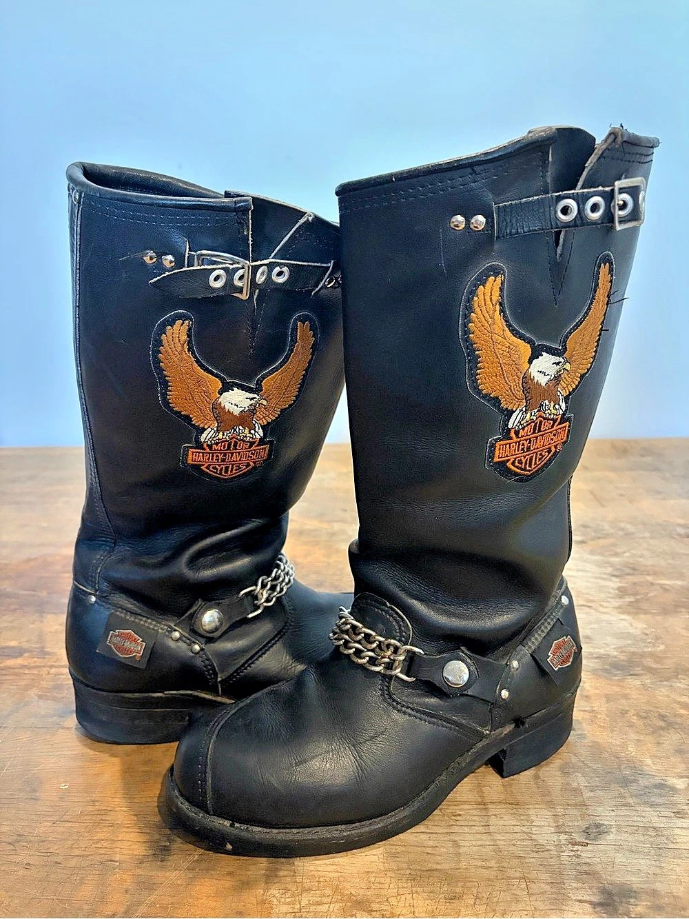 Harley-Davidson Vintage Eagle Embroidered Harness Boots Black US Women’s 9.5